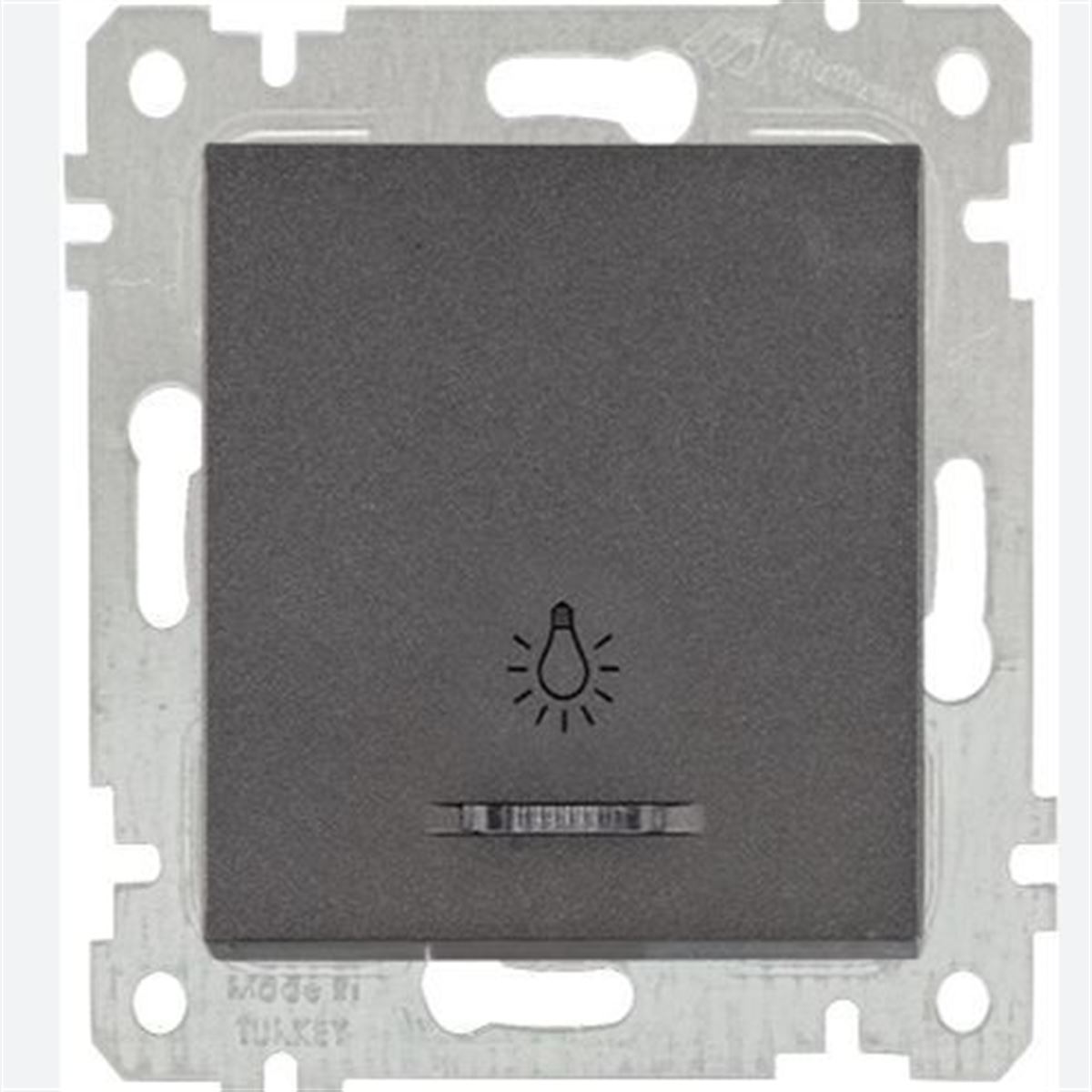 RİTA MEK TUŞ IŞIKLI ÇAĞIRMA(220V)(VİDALI) FÜME 1